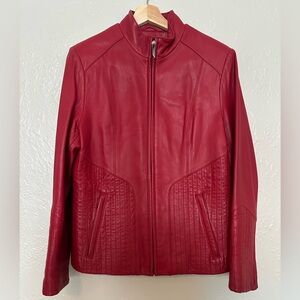 Women’s Red Wilsons Genuine Leather Vintage Jacket Med Insulated Venus Williams